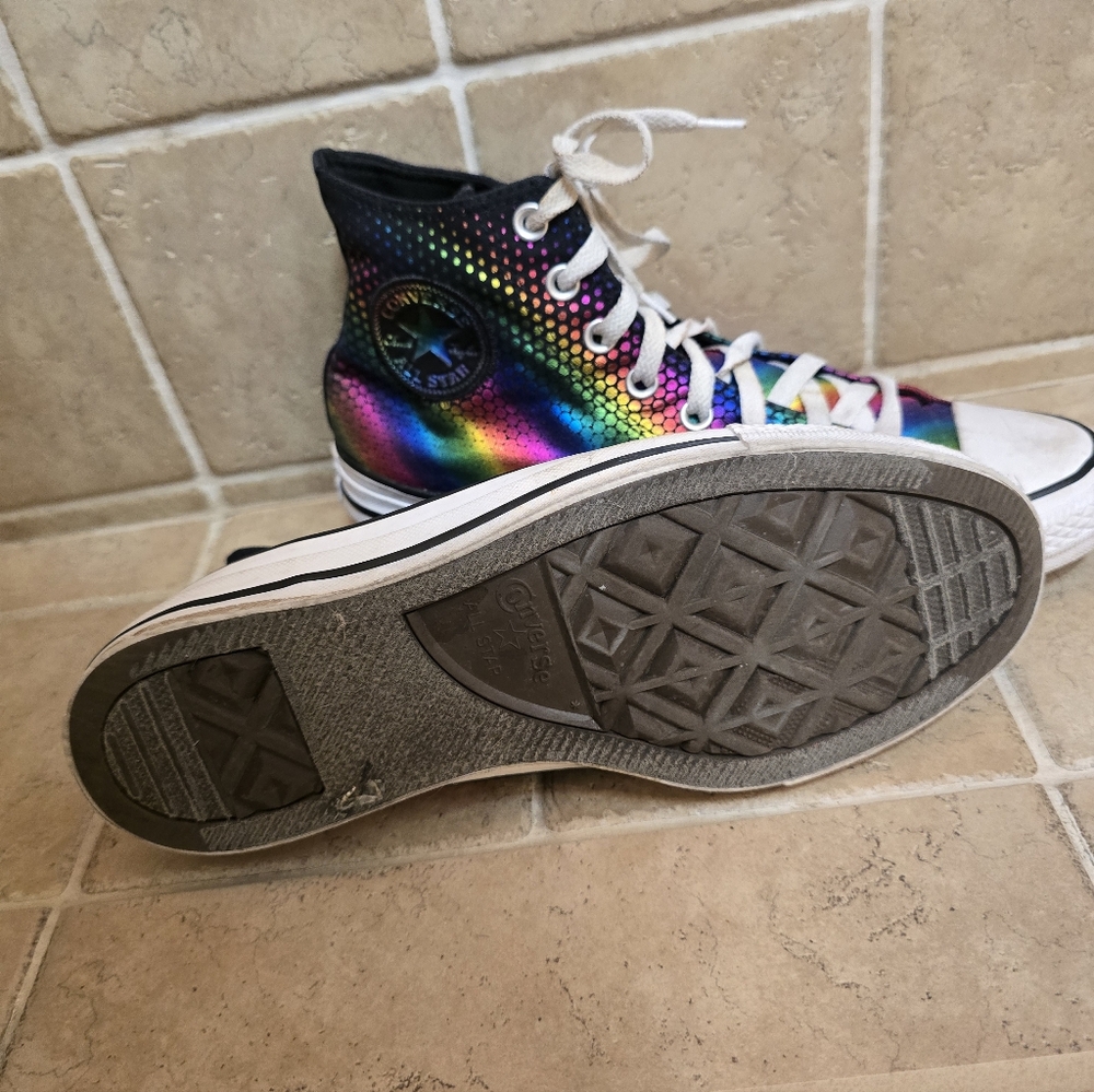 All Star Converse Multicolor High-Top Sneakers Men Size 9, Women Size 11 - Picture 6 of 9